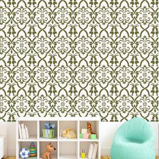 Arhat Floral wallpaper pattern ASR-E747 Glossy PVC Resuable Wall Stencils (Size: 14X18 inches) Stencil
