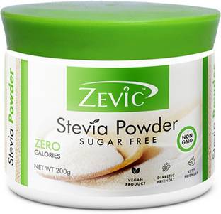 Zevic Natural Stevia Sweetener Powder | Zero Calorie Stevia Powder | Healthy Substitute For Sugar | 200gm Sugar