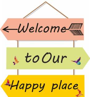 Brothers Creation Welcome to our happy Place Wall Hanging Decorative Showpiece  -  60 cm