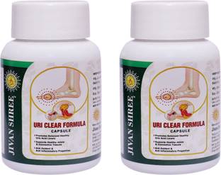 JIVAN SHREE Uri Clear Formula Ayurvedic Supports Healthy Uric Acid Levels Control Joints Pain Gout pain relief Pack of 2