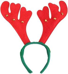 INFISPACE Christmas Reindeer Antlers Headband with Bells for Adults (Pack of 1) Hair Band