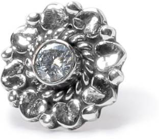 jsaj Zircon Sterling Silver Plated Sterling Silver Nose Stud