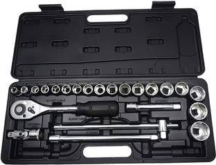 Venus hand tools Chrome Vanadium Steel Blow Molding Box Socket Set (Black, 23-Pieces) Socket Set