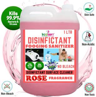 ECOSOFT AYURVEDA NEW Disinfectant Fogging Sanitizer Liquid Solution 1 Litre, Disinfectant Liquid for fogging machine, Fumigation Liquid,CAR, Hospital, School, Office & Home Sanitizer - ROSE Fragrance. ( PACK OF 1 )