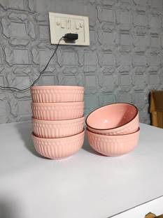 SEPARATE WAY Ceramic Cereal Bowl Ceramic Cereal Deep Bowl Pink , 500ml