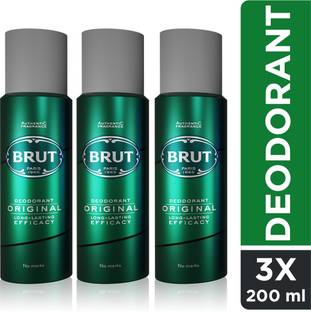BRUT Original Deodorant for Men | Long Lasting Robust Fragrance 3x200ml Deodorant Spray  -  For Men