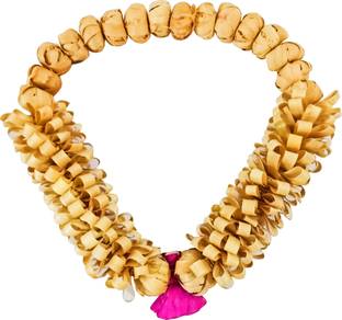 POOJA GHAR Chandan Scented Photo Frame Mala Sandalwood Chips Garland