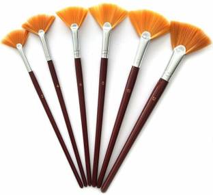 Paaroots 6pcs Premium Artistic quality Range of Fan Paint Synthetic Gold Brush Set
