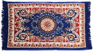 KUBER INDUSTRIES Blue Velvet Carpet