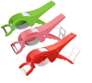 DS SALES Vegetable Cutter and Peeler for Kitchen, Multipurpose Chopper Vegetable & Fruit Chopper (3 Piece) Straight Peeler Set