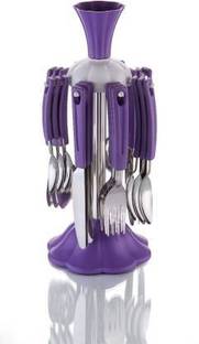 Finner Blue Stainless Steel, Plastic Cutlery Set (Pack of 1) Steel Cutlery Set