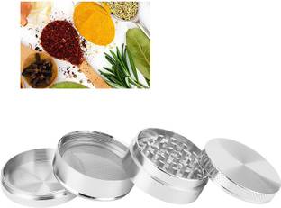 Shivaya Metallic Herb Crusher silver (42MM) Hand Muller Grinder