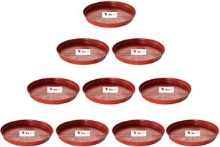 bvslf 5 Inch Planter Gamla Plant Pot Tray Base Plate Saucer, Bottom Plate Tray for Plant Pots, Saucer Plates for Plants Pots, 5 Inches, Pack of 10 Plant Container Set