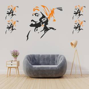 qthinfra 120 cm SHIVAJI WITH 4 BIKE, CAR, FRIDGE, AC, SWITCHBOARD Self Adhesive Sticker