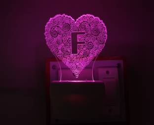 UKANI 3D Illusion LED Light Night Lights for 7 Colors Led Changing Lighting Bedroom Decoration Decorative Lighting Gifts for Boys Girls Kids Baby Friends ALPHABET F Night Lamp ( 5 cm, Multicolor ) Night Lamp