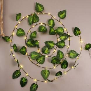 Homesake Vine String Lights,Home Decor String Lights, Money plant Leaf Garland Wreath Hanging lamp with 50 LED, Fairy Night Lights for Home, Room, Bedroom, Wall Decoration, Garden, Balcony, (USB operated ) Pack of 2