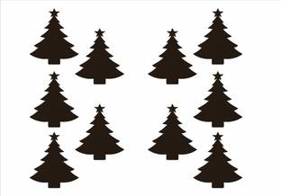 DI-KRAFT Christmas Tree Cut out for Kids DIY, Gift, Art & Craft, 4"4 Inch ||10 Christmas Cut out Beautiful Wooden Decoration cutout