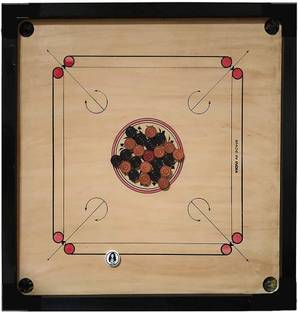 Webby Wooden Full Size 32x32 Matte Finish Carrom Board with Coins, Striker, Powder for Professionals, Adults, Kids Play Game Toy Carrom Board Game