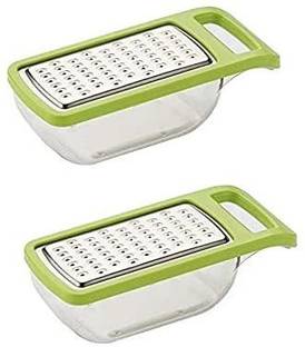 MOREL VEGETABLE & CHEESE GRATER WITH CONTAINER | GINGER GRATER|GARLIC GRATER| VEGETABLE GRATER WITH DETACHABLE CLEAR STORAGE CONTAINER. PACK OF 2. Vegetable & Fruit Grater