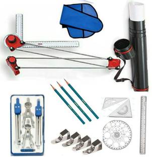 Book birds Mini Drafter Contains Sheet Container Tube, Scales, Procircle, Set Square and Board Clips with Roller Scale for Engineering Drawing Students, Architect, Artist Drafting Compass Set