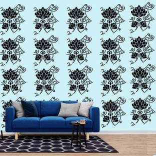 AMAZINGDECOR Waving Flowers reusable Wall Stencil "Waving Flowers" reusable Wall Stencil in Plastic Sheet Wall Stencil Stencil Wall Stencil Stencil (Pack of 1, FLORAL) Quilting Stencil