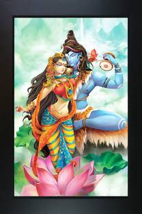 RV SALES Lord Shiva Parvati Photo Frame Religious Frame