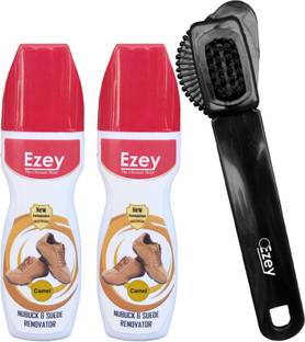Ezey Nubuck & Suede Renovator (Set Of 2 Pcs) +Nubuck & Suede Brush - Camel Shoe Care Kit