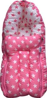 Kid's Charm Kid’s Charm Milky Star 3 in 1 Baby's Cotton Bed Cum Carry Bed Printed Baby Sleeping Bag-Baby Bed-Infant Portable Bassinet-Nest for Co-Sleeping Unisex Baby Bedding for New Born 0-6 Months Old (Pink) 3 in 1 Carry Bed with Carry Bag Luxury Crib