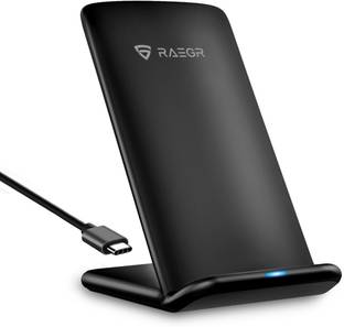 RAEGR RG10076 Arc 700 Qi-Certified Wireless Charging Stand 15W / 10W / 7.5W & 5W for All Qi-enabled Phones (No AC Adapter) - Black Charging Pad