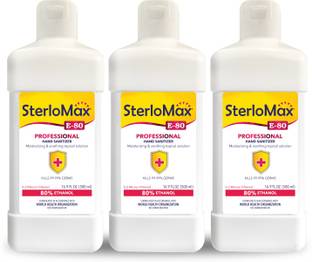 SterloMax Pack of 3 - 80% Ethanol-based Hand Rub Sanitizer and Disinfectant 500 ML Hand Sanitizer Bottle