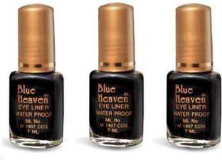 BLUE HEAVEN Waterproof Eyeliner Regular 7 ml (Black) pack of 3 pc 21 ml