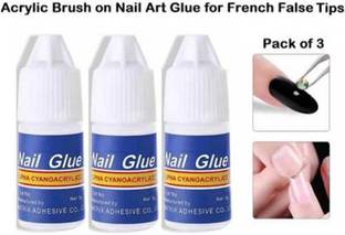 HOKAGE 3 Pcs Nail Glue For Artificial Nail Waterproof Nail Adhesive Bottle Acrylic nails Professional Nail Art Gum Fake Nails Extension (White)