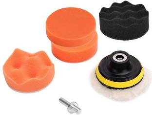 uptodateprouducts 7pcs 3" Car Sponge Polishing Pad Set Polishing Buffer Waxing Adapter Drill Kit for Auto Body Care Headlight Assembly Repair Vehicle Polisher