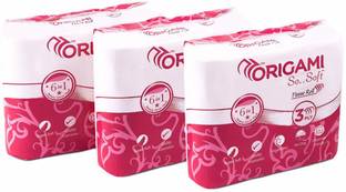 Origami So Soft 3 Ply Toilet Tissue Paper 18 Rolls (6 in 1 Pack of 3)- 160 pulls per roll Toilet Paper Roll