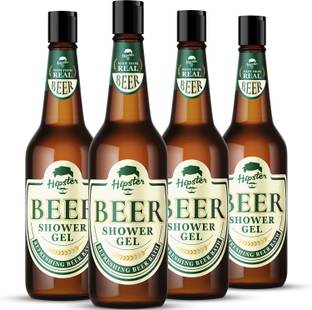HIPSTER Beer Shower Gel Body Wash 250ml | Pack Of 4 | Refreshing Beer Bath | No Alcohol, No Paraben | Moringa, Green Tea, Grape Seed, Papaya Extracts | Made In India