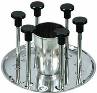 sbaprime Stainless Steel Glass Stand Stainless Steel, Plastic Glass Holder