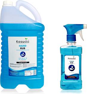 KESUDA 5 liter advanced alcohol based hand sanitizer with 1 liter blue spray(5L+1L) Hand Rub Can