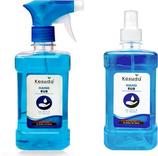 KESUDA 500ml advanced alcohol base hand sanitizer spray with mist spray(500ml+500ml) Hand Rub Bottle