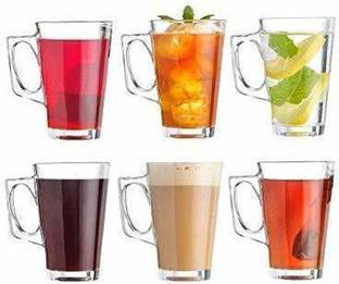 MOOZICO Pack of 6 Glass Pack of 6 Glass Crystal Tea and Coffee Mug Multipurpose Glass Cup , 135 ml