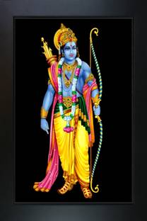 RV SALES Shri Ram Photo Frame with Nice Painting for Wall Hanging and Pooja Room Religious Frame