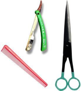 Panchal Combo Of Barber Scissor, 1 Fine Razor, 1 Elegant Comb Scissors