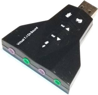 Frackson 7.1 Channel USB External Sound Card Audio Adapter with Mic 2 Stereo Output Jack & Mono Microphone-Input Jack (Black) Aeroplane sound card Sound Card