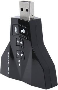 AlexVyan 3D 12 MBPS 7.1 Airplane Channel USB External Sound Card Audio Adapter With Mic - Compatible With Windows XP/ME/Vista/2000/Windows 7/Windows 8/ Windows 10/Server 2003/Linux/Mac-OS- Plug and Play Compatibility - Supports Virtual 3D Sound - Turn your Front USB Port of Desktop into Audio Input and Mic Airplane1 Sound Card