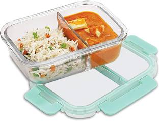 Beau Enterprise Glass Tifin box 2 Compartment Food Storage Box for Kitchen Outdoor Activities 1 Containers Lunch Box