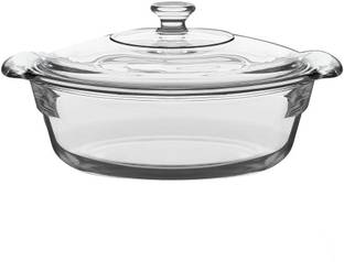 promise plus group Glass Ramekin Bowl Oven and Microwave Safe Glass Casserole Deep Round - (1.5 ltr)