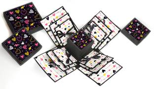 AKSHAJ GIFTS 3 Layered Chocolate Love Heartbeat Explosion Gift Box Greeting Card