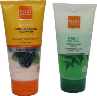 VLCC COMBO KIT OF ANTI TAN & NEEM FACE WASH (150ml*2) Face Wash