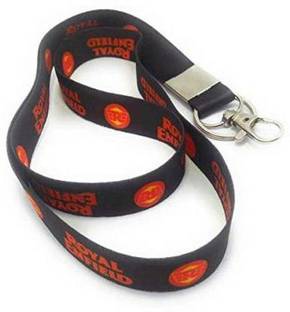 Tagnation Royal Enfield Black Fabric IDTag Keychain with lock Lanyard Carabiner