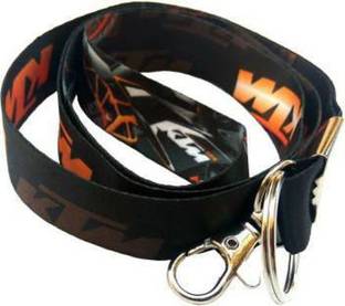 Tagnation Ktm Black Fabric IDTag Keychain with lock Lanyard Carabiner