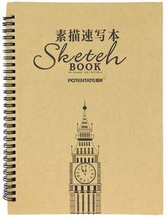 ARTRACK HardBack Sketchbook 120 GSM, 380 mm X 260 mm High Quality SketchPaper with Wiro Binding - 32 Sheets Sketch Pad